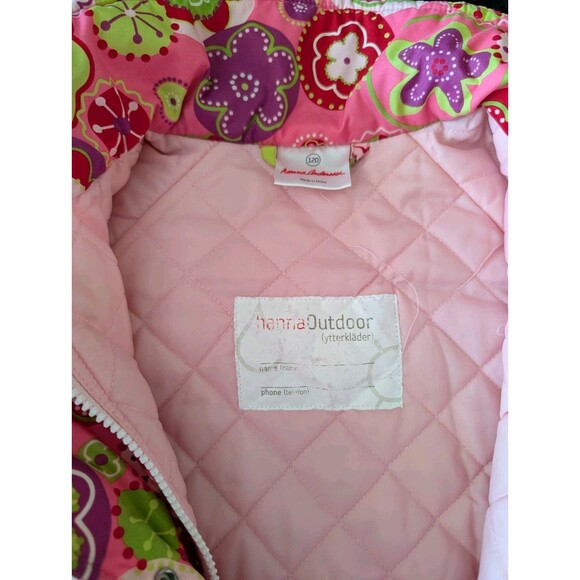 Hanna Andersson Insulated Ski Winter Jacket Coat Flower Print Pink EU 120/US 6-7 - Picture 2 of 13